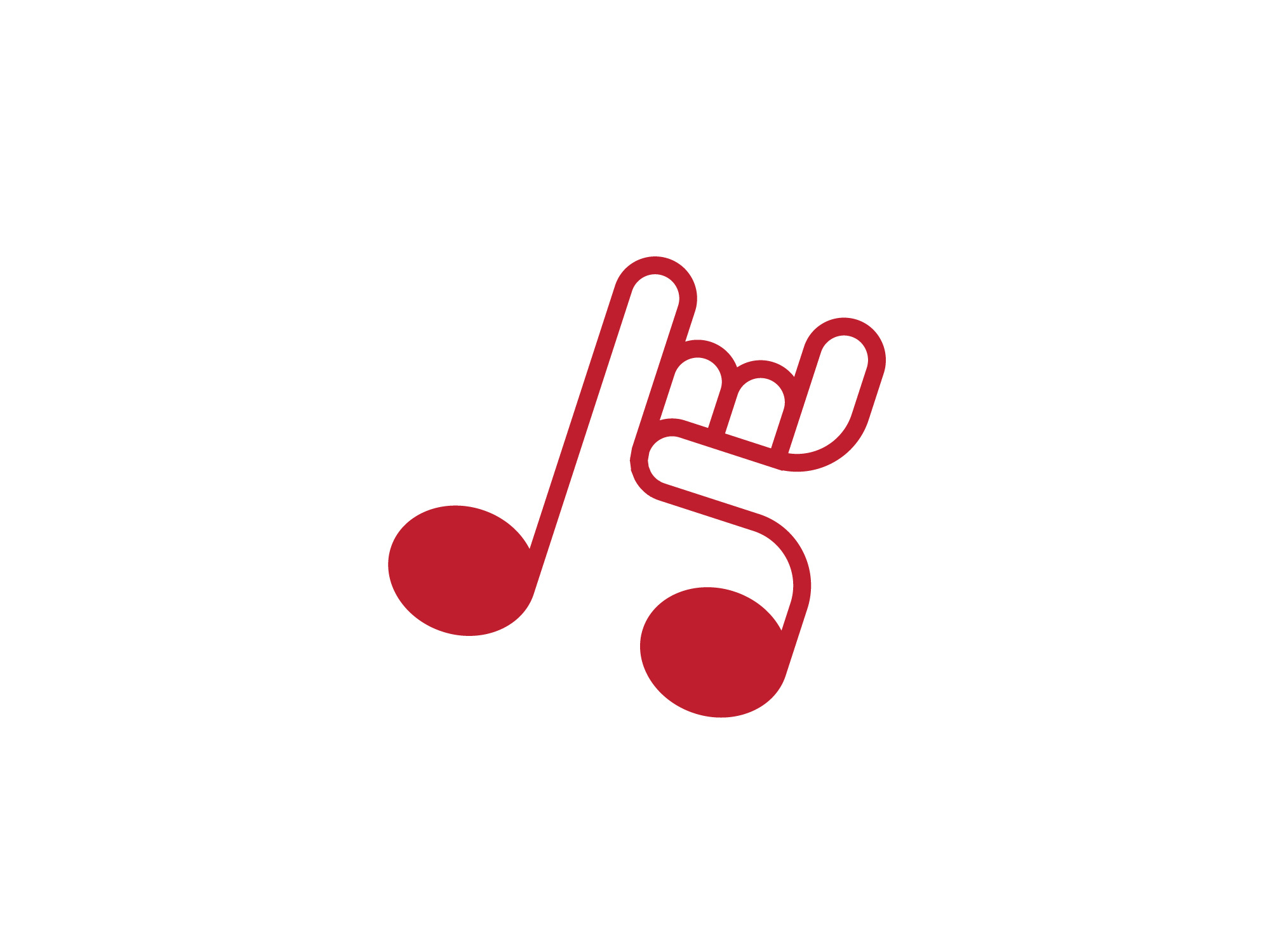 Modern Monoline Rock Music Hand Logo