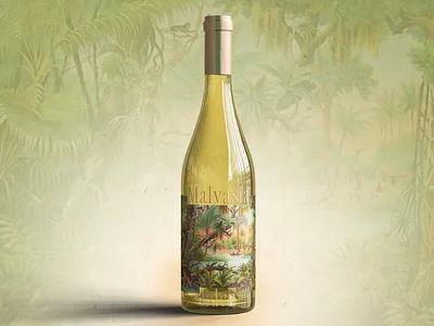 Eden - Lush Jungle Vibes Wine Label beverage branding botanical illustration bottle design brand identity editorial design elegant design graphic design illustration label design luxury branding malvasia nature inspired packaging design paradise theme tropical illustration typography vintage illustration visual identity wine branding wine label