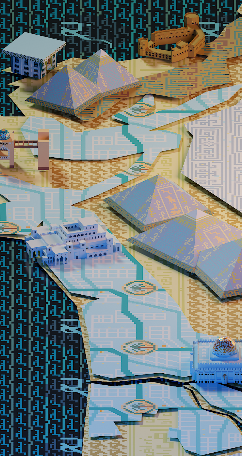 Muscat Building Renders 3d animation architecture building design game low poly mobile video