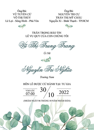 Wedding invitation - Mẫu thiệp cưới đẹp