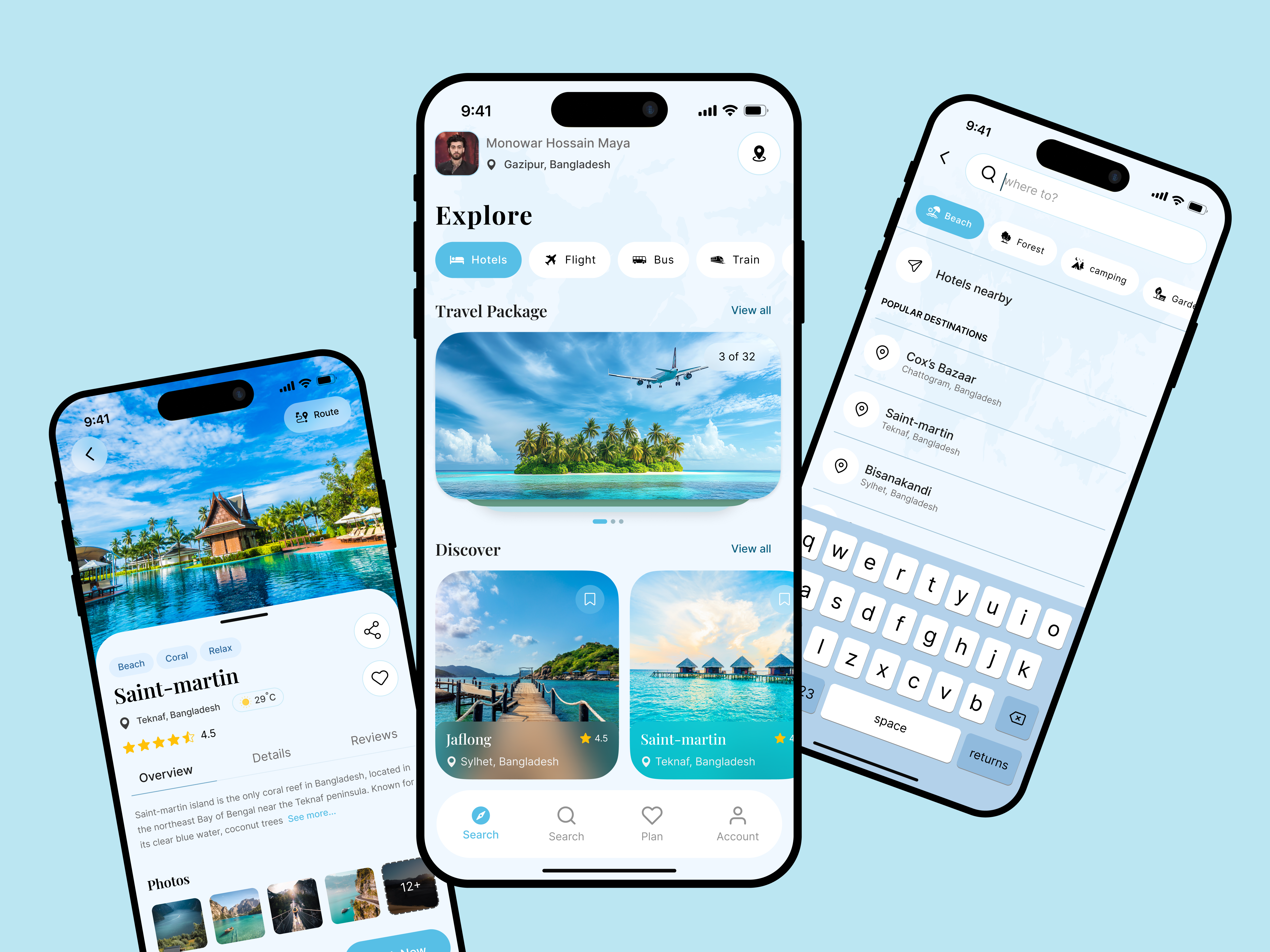 Travel & Booking Mobile App UI app design booking app branding clean ui figma design ios app mobile app mobile ui modern ui product design tourism app travel app travel ui ui ui design user interface ux design