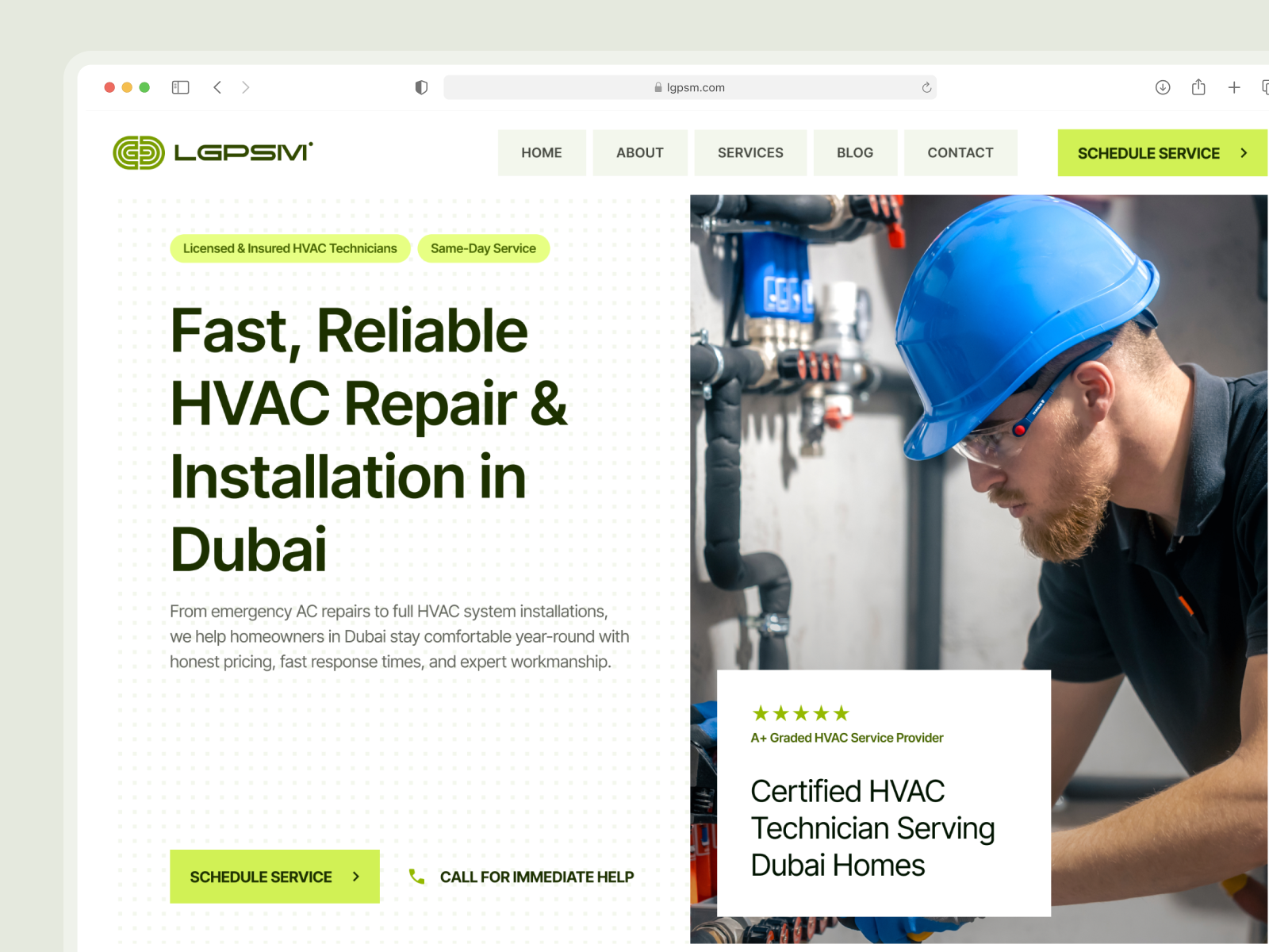 HVAC Service Landing Page — Conversion Focused Design clean design conversion design framer hero section home services hvac landing page lead generation modern ui saas style service website ui design ux design web design website redesign