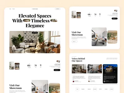 Interior Design Website - Luxury Living Spaces UI/UX bento branding elegant design furniture interior interior design website landing page latest luxury website minimal ui modern ui new photography popular portfolio website studio website treding ui design ux design web design