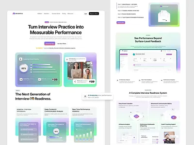 InterviewFocus – AI Interview Training SaaS Landing Page v3 ai platform ai saas dashboard hilf al llc hilfal interface design landing page minimal ui modern ui product design saas ai saas design startup tech website ui ui design ux design visual web design website design