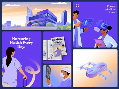 AI-Powered Medical Care art branding character design colorful illustration creative doctor graphic design healing illustration health illustration healthcare healthcare branding illustration illustration art illustrator medical mental health illustration self care illustration ui illustration vector