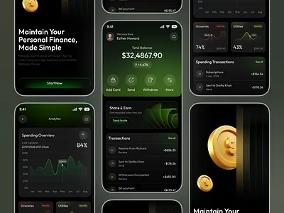 Finance & Budget Management Mobile App app design app ui banking app ui budget app budgeting app finance app finance dashboard financial dashboard fintech app fintech ui mobile app mobile app design mobile app ui personal finance ui