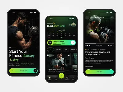 Fitness App app desgn daily activity fitness app habit tracking health app mobile mobile app mobile app design product design uiux user experience workout app zym