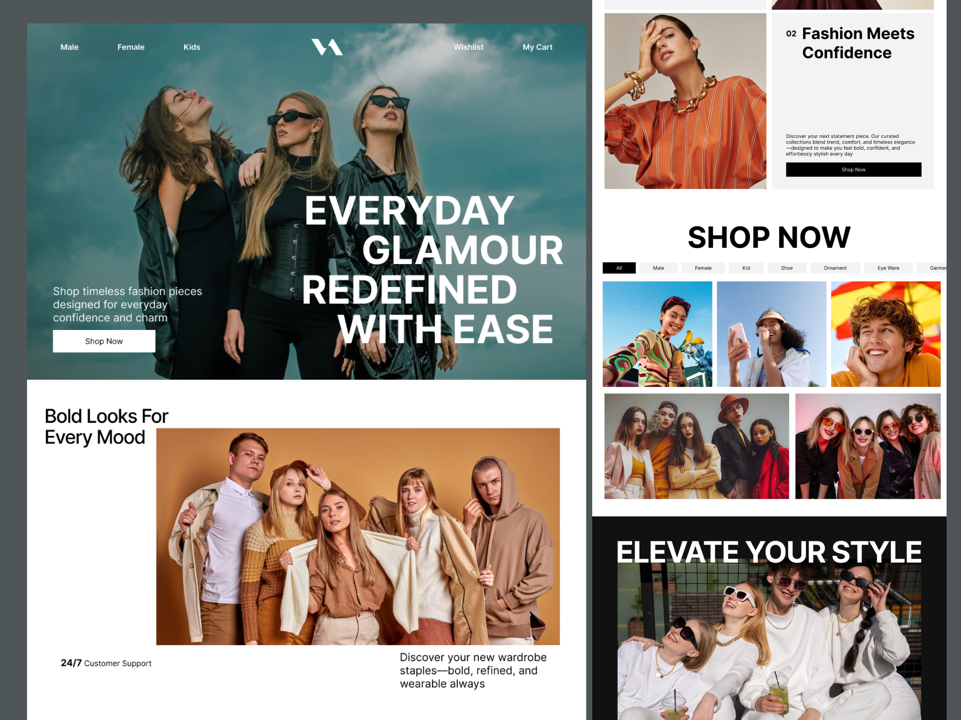 Modern ecommerce fashion website gen-z branding cloting ecommerce development e commerce design ecomemrce fashion genz landing page men fashion mobile website online shop product shopify shopping website simple shopping website techwitpro uiux website design woman fashion wordpress