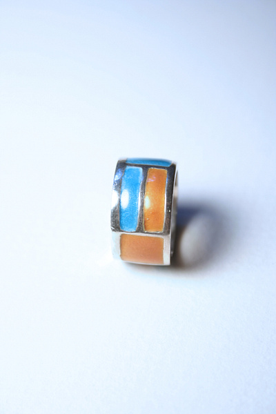 Rectangular Enamel Ring champlevé enamel handmadejewelry jewelrymaking ring silver