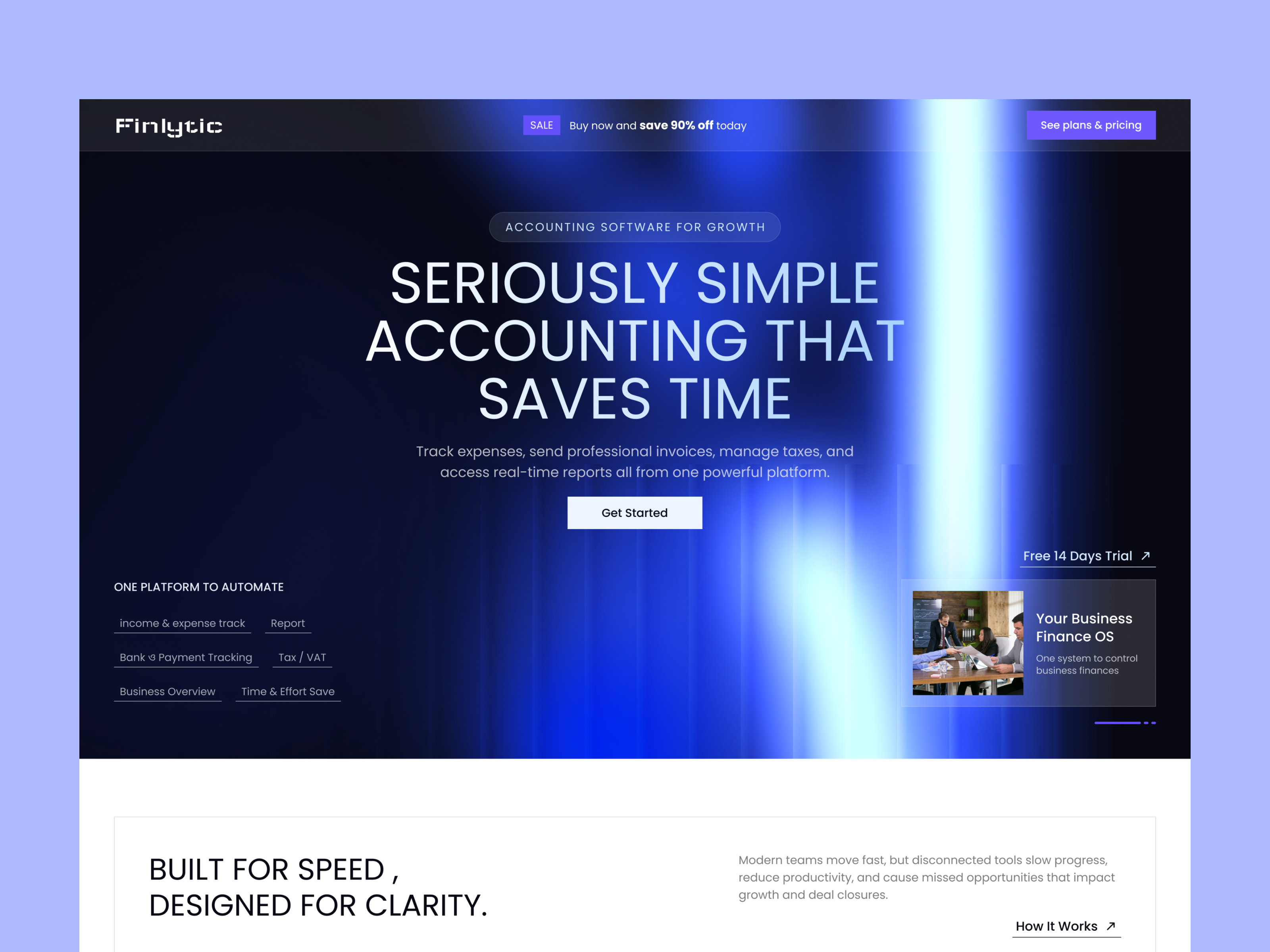 Fintech SaaS Website accounting app accounting softwer accounting website b2b website dark website financial website fintech fintech design fintech landing page fintech website product design saas saas design saas landing page saas website startup stratup website ui ux design web design website design