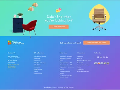 Creative Footer clean design creative cta ecommerce footer freelance furniture furniture website home page illustration menu navigation online shop purple shop page web design agency webfooter website