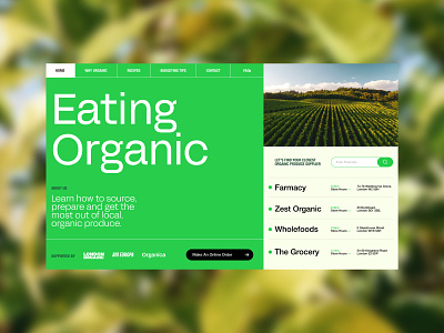 Organic Produce Website | Homepage branding design graphic design typography ui