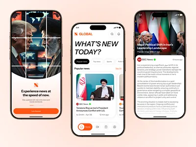 GlobalNow – Real-Time News App article breaking news creative app daily news global news listening mobile app mobile app design news news app news concept news detail page news platform news reader newsapp newsfeed newsui real time news web world politics