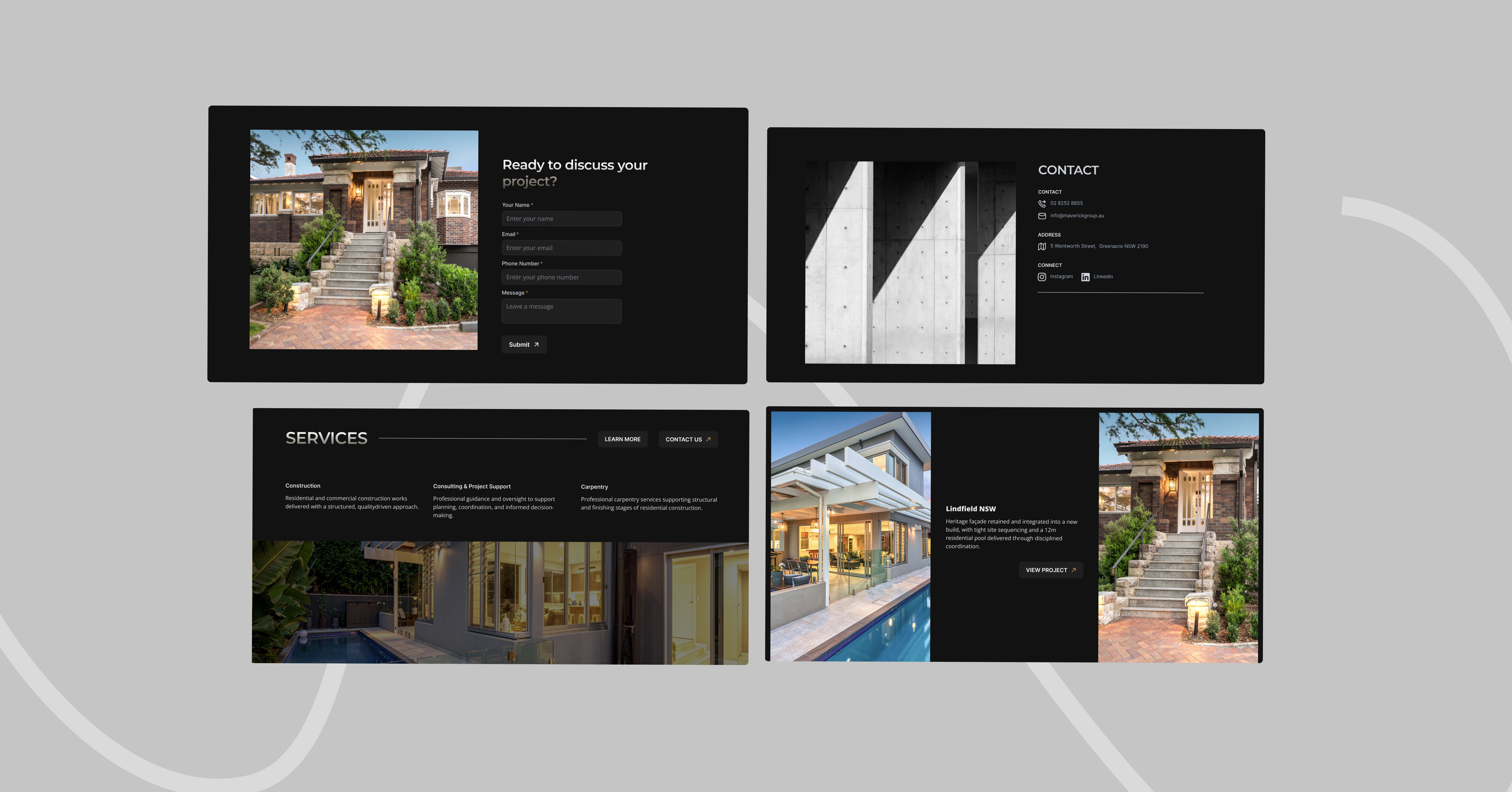 Architectural Excellence: Maverick Group Web Design cleanui design minimalism ui ux webdesign