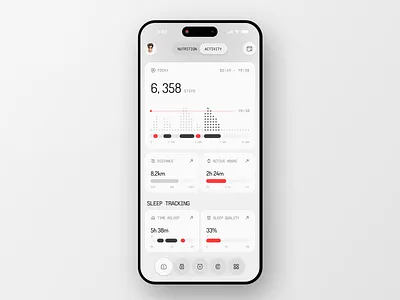 Health App Design app clean design fitness health health app minimal mobile monotype ui web white