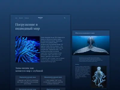 Longread - Into the Underwater World design ui ux