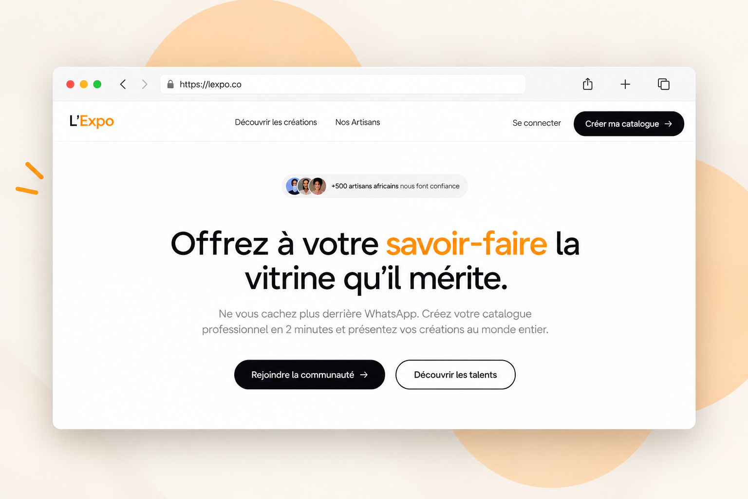 L'Expo - Crafting a Premium Showcase for African Artistry africandesign artisans authentication design premiumbranding tailwind css ui uicasedesign webdesign