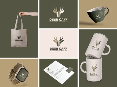 Deer Coffee Shop Logo | Cafe Logo Design barndkit brand book brand guideines brand uses guidelines branding cafe cafe logo cafelogo coffee coffee bean coffee branding coffee shop coffee shop logo fire iconic identity logo logo design modern reastaurant