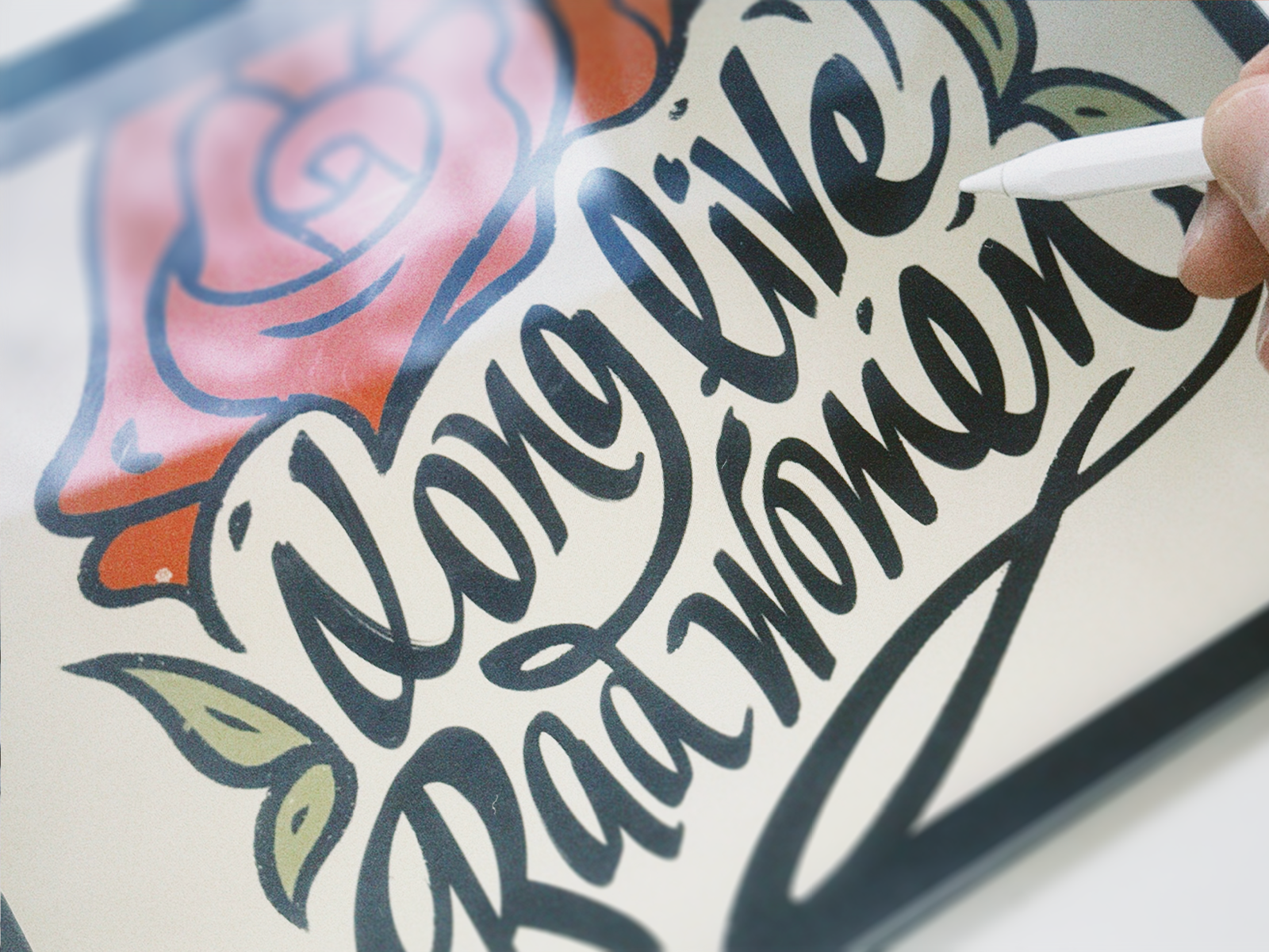 Long Live Rad Women – ball marker sketch