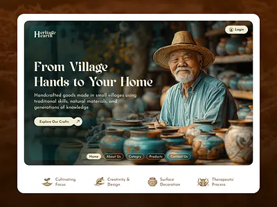 Preserving Craftsmanship Through Elegant E-Commerce artisan ceramics craft website design ecommerce handmade heritage home decor marketplace pottery product design typography ui ui design ux uxdesign web development website