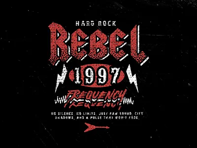 Rebel 1997 Frequency Streetwear T-Shirt Design apparel design clothing design graphic design grunge hard rock music tee rebel streetwear tees tshirt design typography vintage