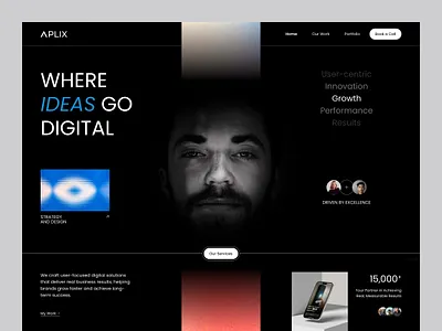 Aplix - Digital Agency landing page agency company creative agency digital digital agency home page landing page marketing portfolio startup ui design uiux web web design web page website