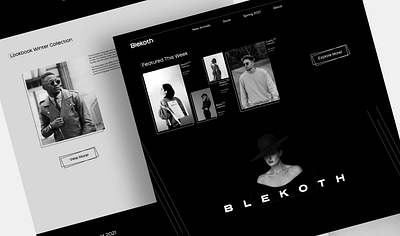 Blekoth: Landing Page adobexd app app design branding creative design desktop ecommerce fashion figma interface landing page monochrome ui user interface user interface design ux web design website