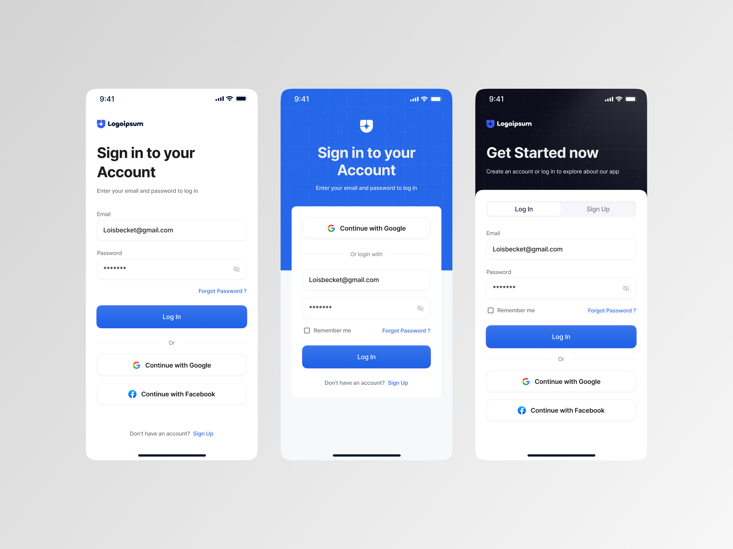 Modern Login Mobile App UI app design app ui authentication ui figma ui form design login page design login screen login ui minimal ui mobile app design mobile login mobile ui design modern ui sign in design signup screen ui ux design user interface