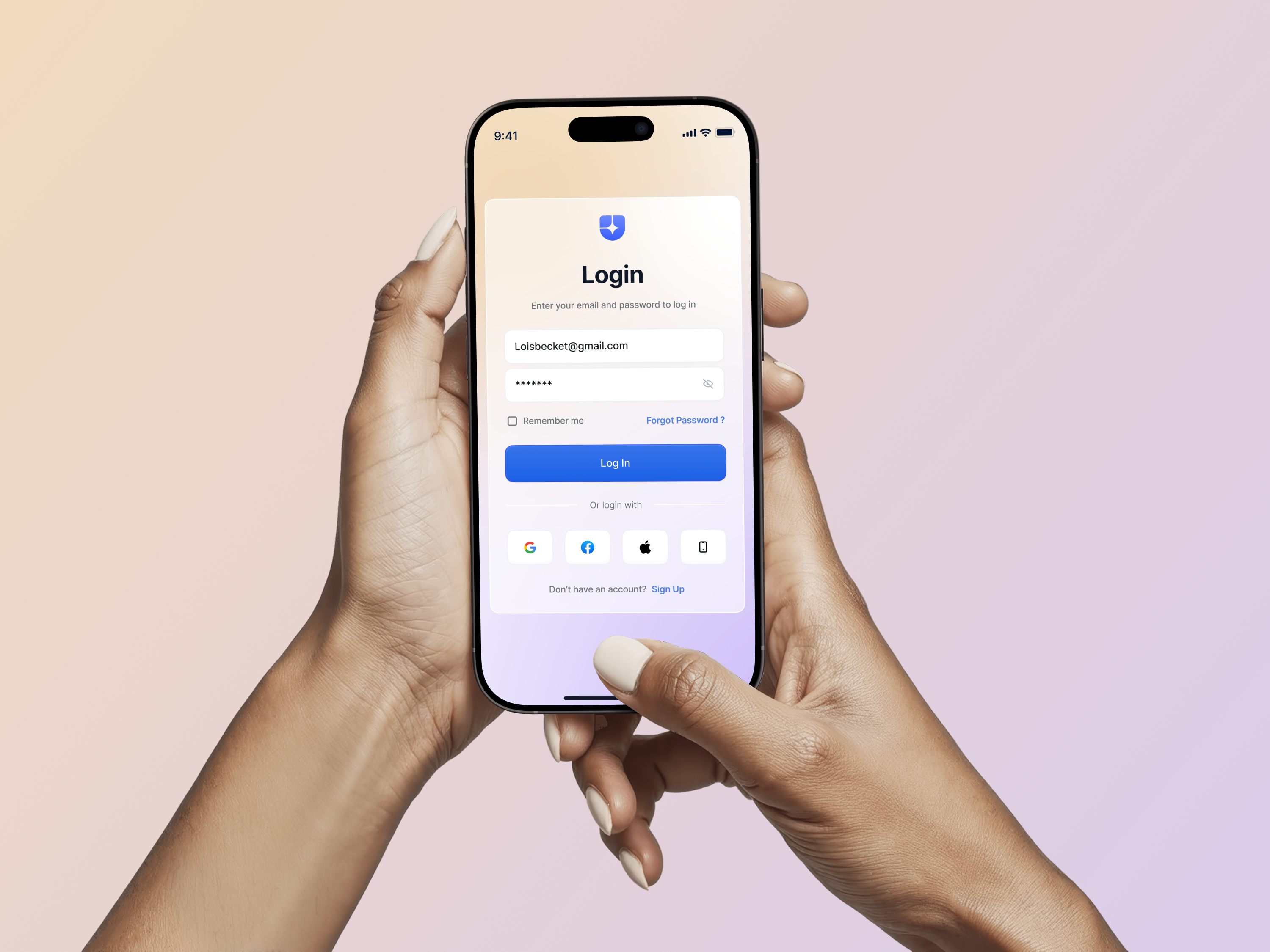 Login Screen App UI - Clean, Minimal & Modern app onboarding app ui design authentication ui clean ui figma ui form design gradient ui interface design login page design login screen minimal design mobile app design mobile login ui mobile ui inspiration modern ui signup screen social login ui ux design user interface ux inspiration