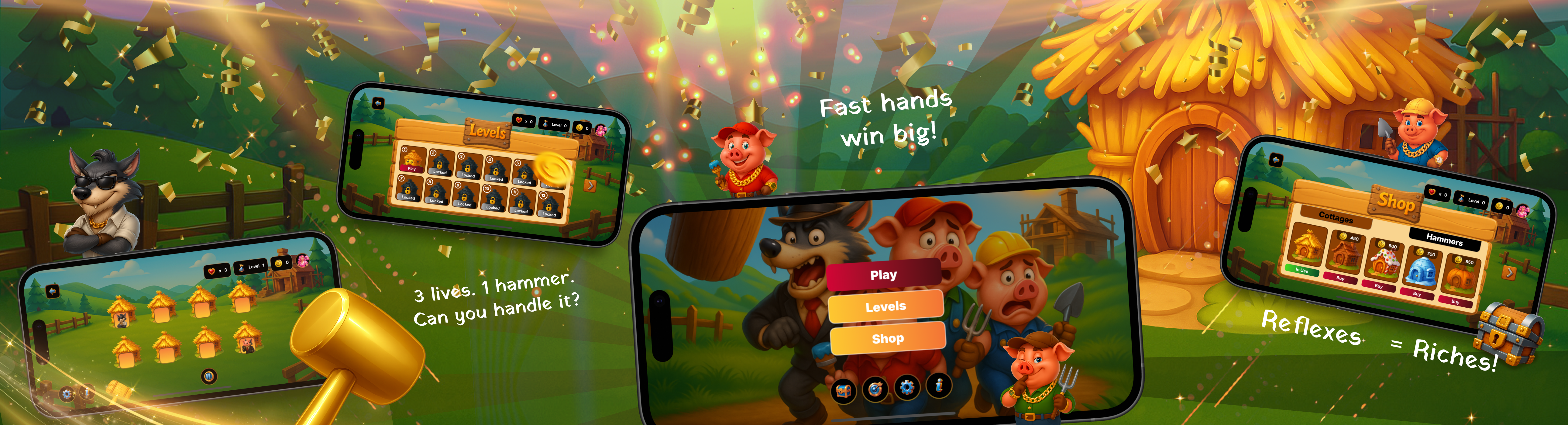 Hammer & Wolves — Fast Reaction Farm Game