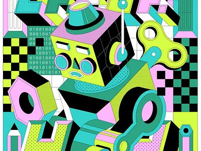 Error 404 / Typography computing error404 illustratedtypography intelligence robot science tech technology toy typography