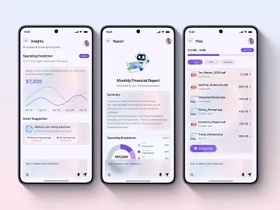 AI Finance Mobile App UIUX Design interface product service startup ui ux web