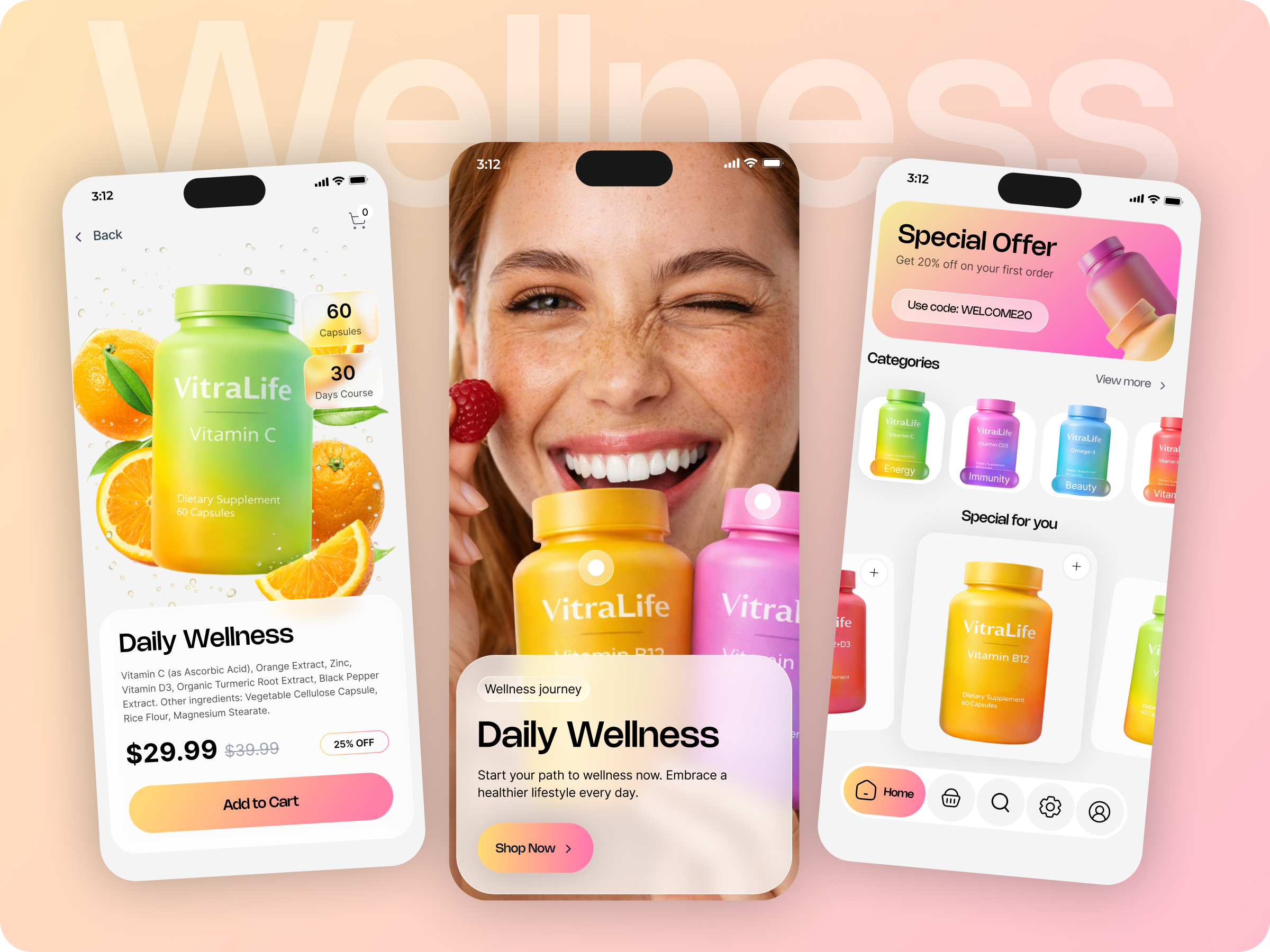 Wellness Store App — Mobile UI/UX Design