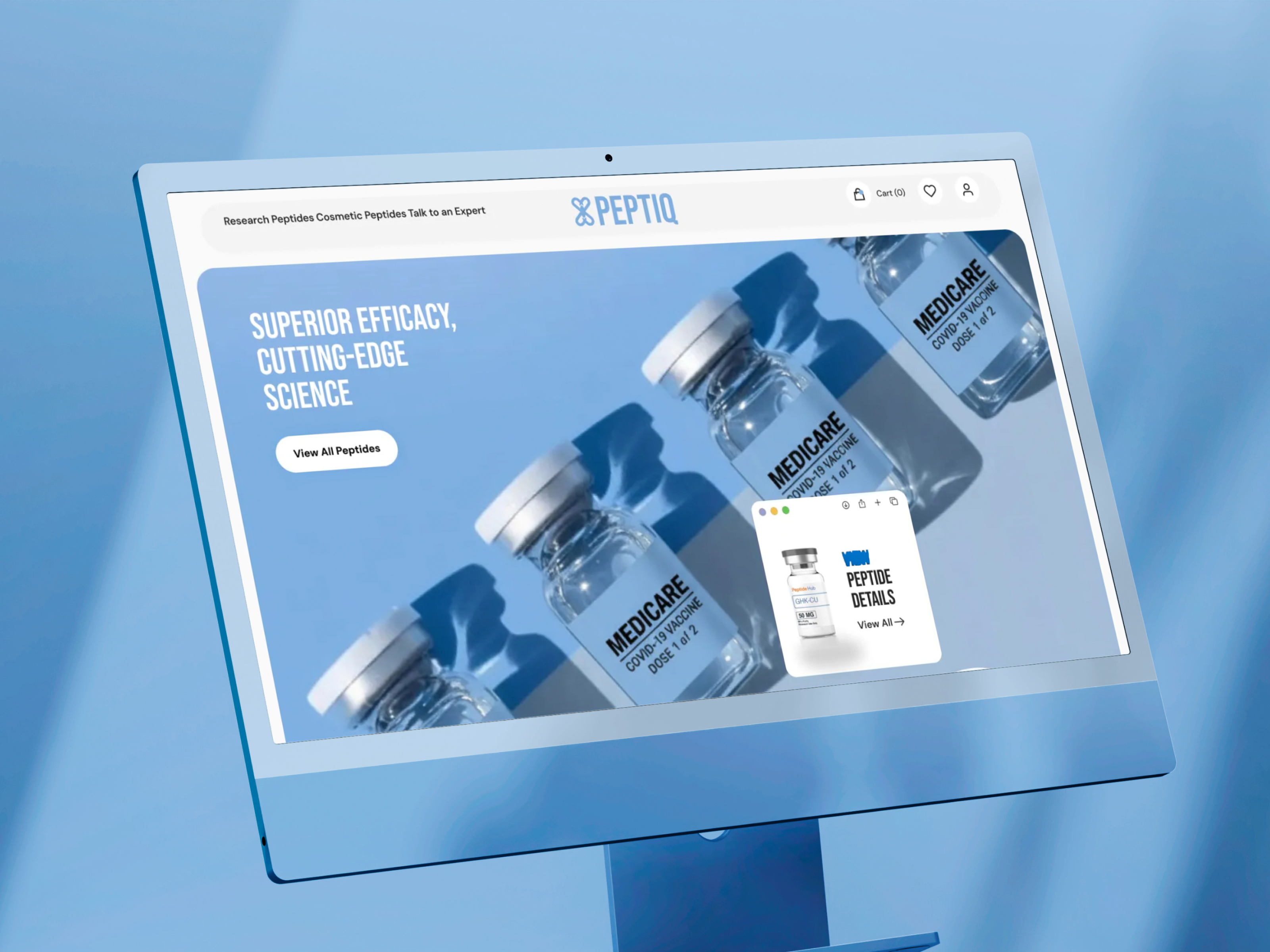 Peptiq — Peptide Ecommerce Website Design ecommerce website health website landing page medical website online store peptide website pharma website product page shopify website supplement website vegas web vitamin website web design website design wellness website