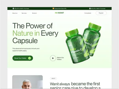 Wellness healthcare - Medicine Supplement Website Design healthcare website nutrition website pharmacy product service supplement supplement website vitamin vitamin website