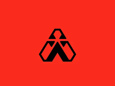 Geometric A Monogram Logo a logo abstract branding design geometric graphic design identity logo design logos minimal modern monogram tech