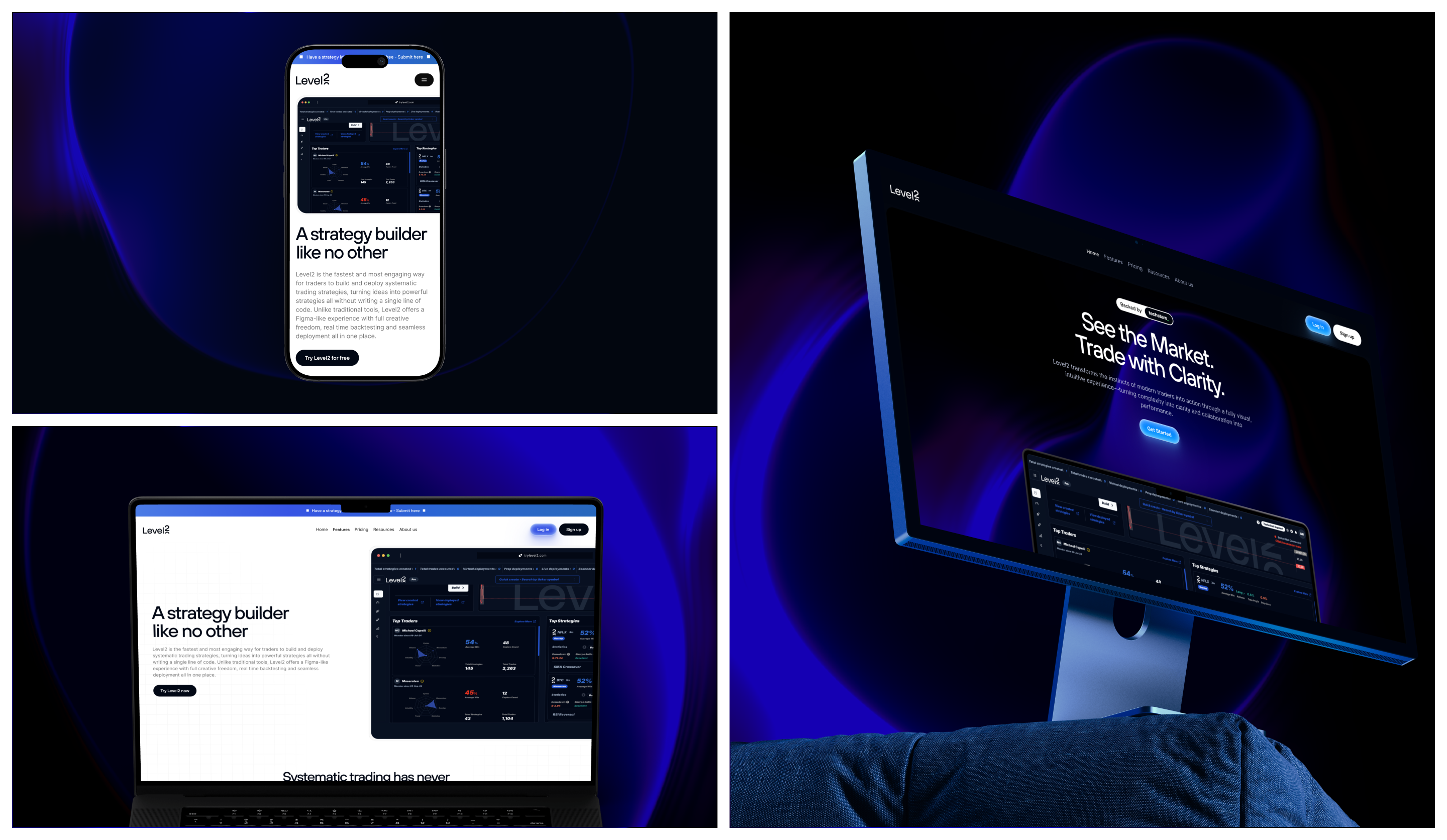 Website Redesign & High-Fidelity UI System for Level2 color system conversion design design system figma fintech design product website responsive design scalable ui typography system ui design ux design web design