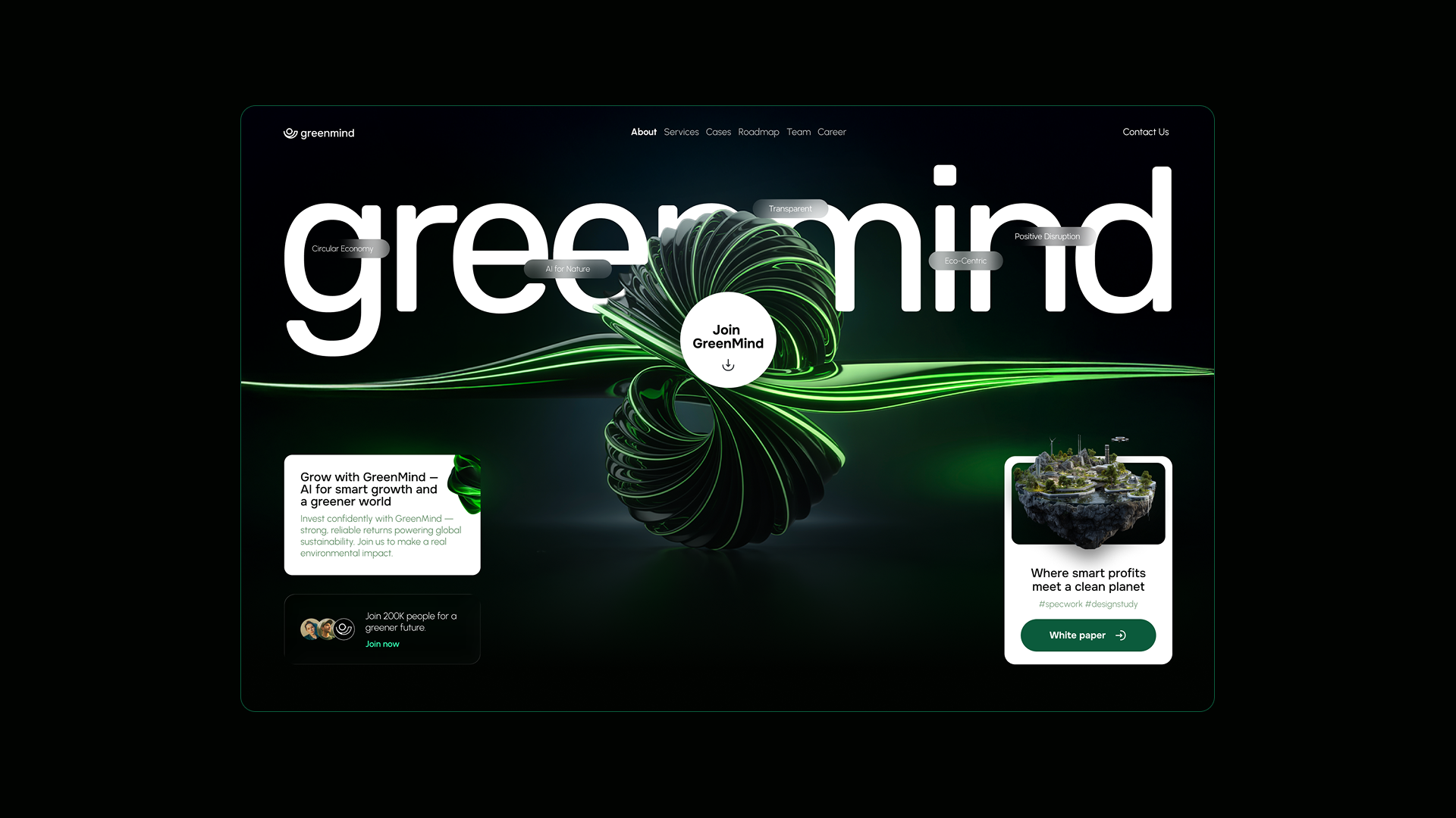 AI Business Platform ai business dashboard eco green tech investment landing page product design saas startup sustainability ui ux