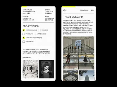 Acona Studio Responsive 2023 trends architecture art direction branding clean creative design grid layout mobile museum responsive typo typography ui ui elements uidesign ux web web design