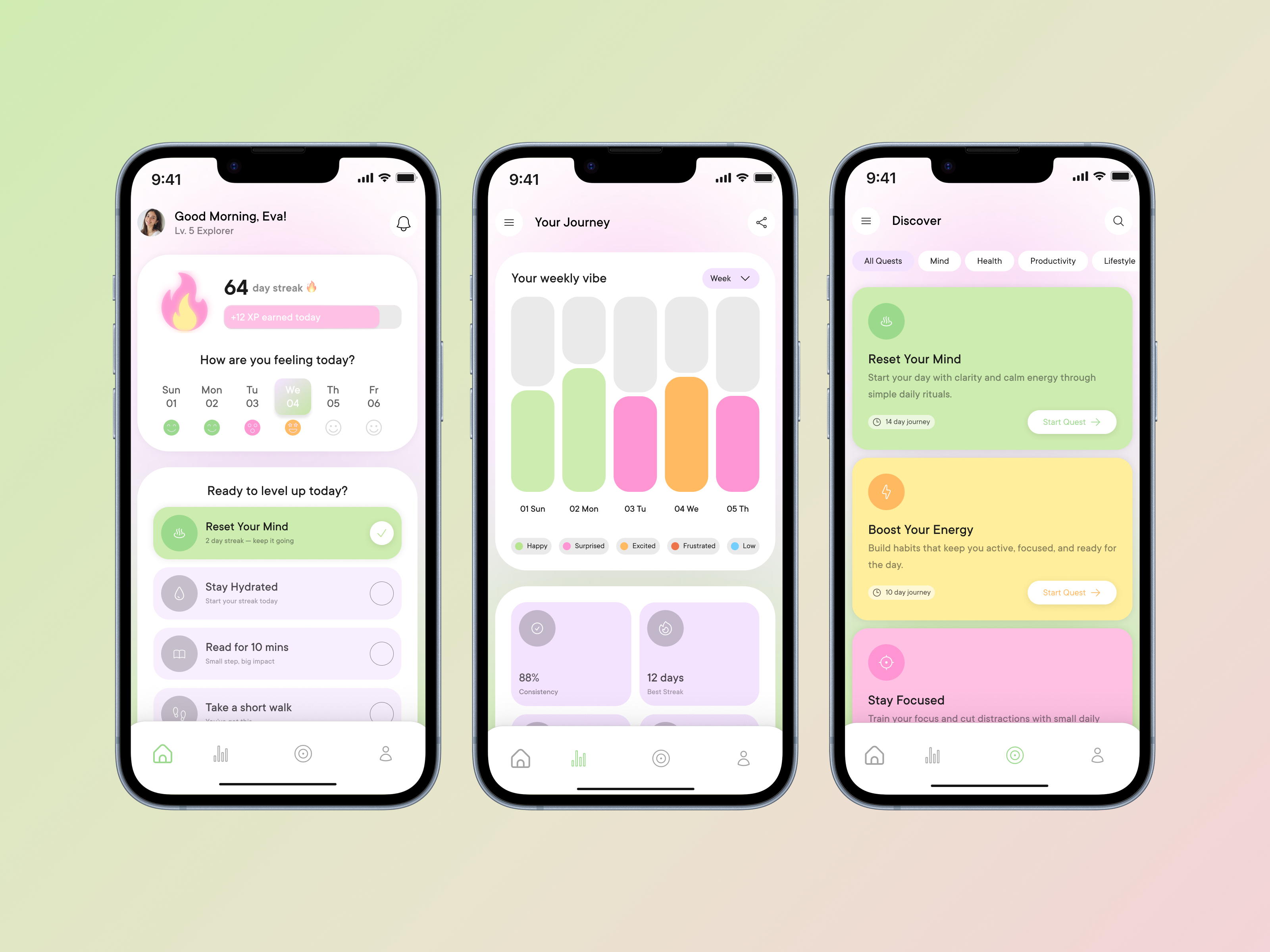 PocketJoy — Habit Building Made Fun Mobile App UI/UX 3d animation app design branding consumer app graphic design habit habit app habit tracker logo minimalism mobile mobile app playful playful ui product design tracker ui ui design ux ui