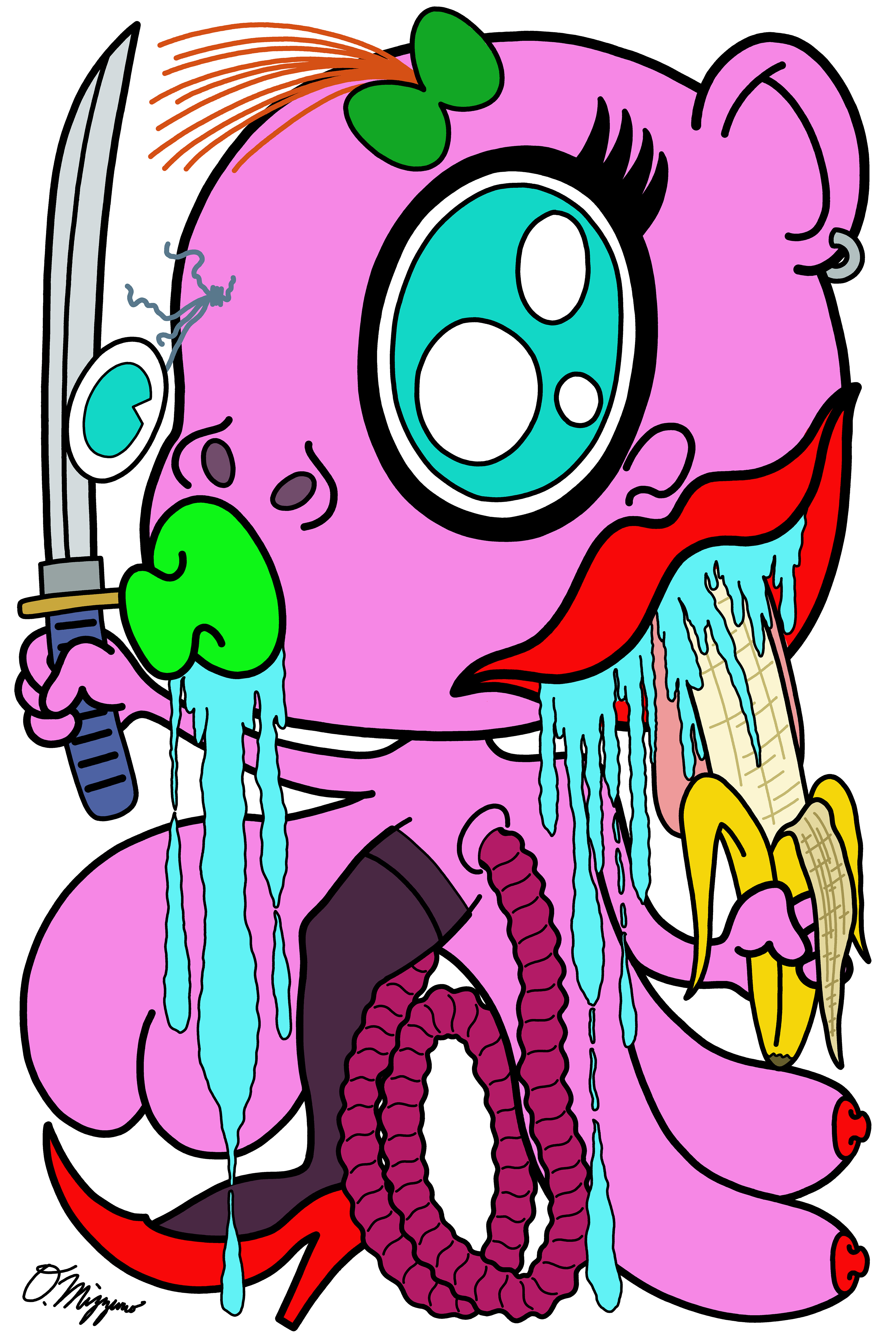 The Banana Baby absurdism cartoon creature grotesque humor illustration monster pop art sci fi surrealism weird