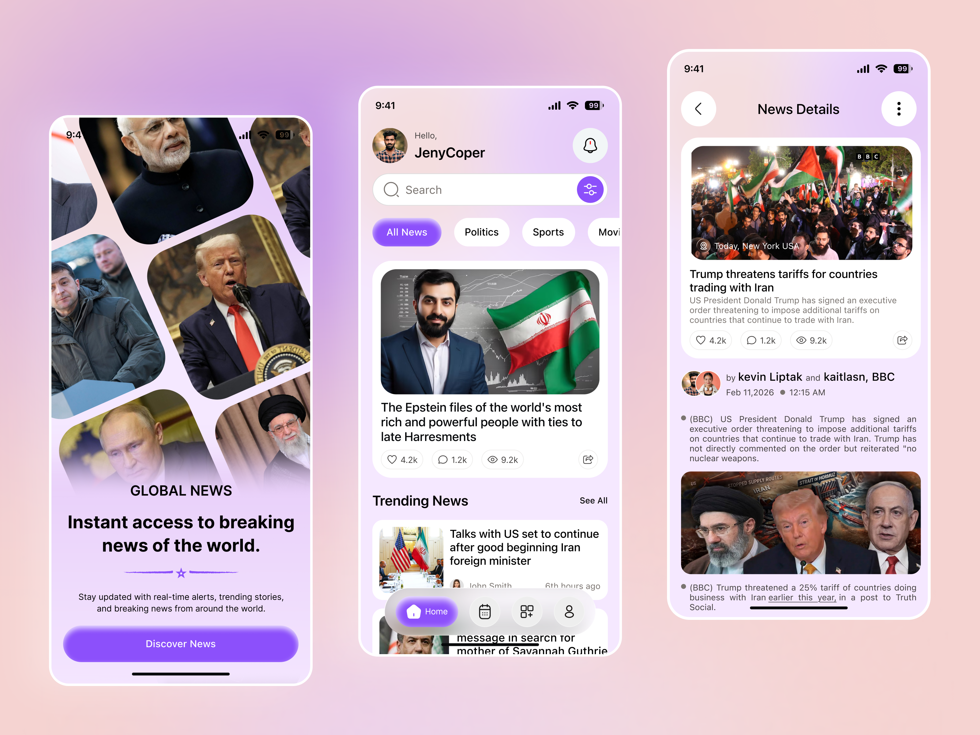 Global News App UI Design | Modern Breaking News Experience app interface app ui article page breaking news clean ui dashboard ui figma design global news ios app design minimal design mobile app ui mobile design modern ui news app news app design news mobile app news ui ui design ui ux case study ux design