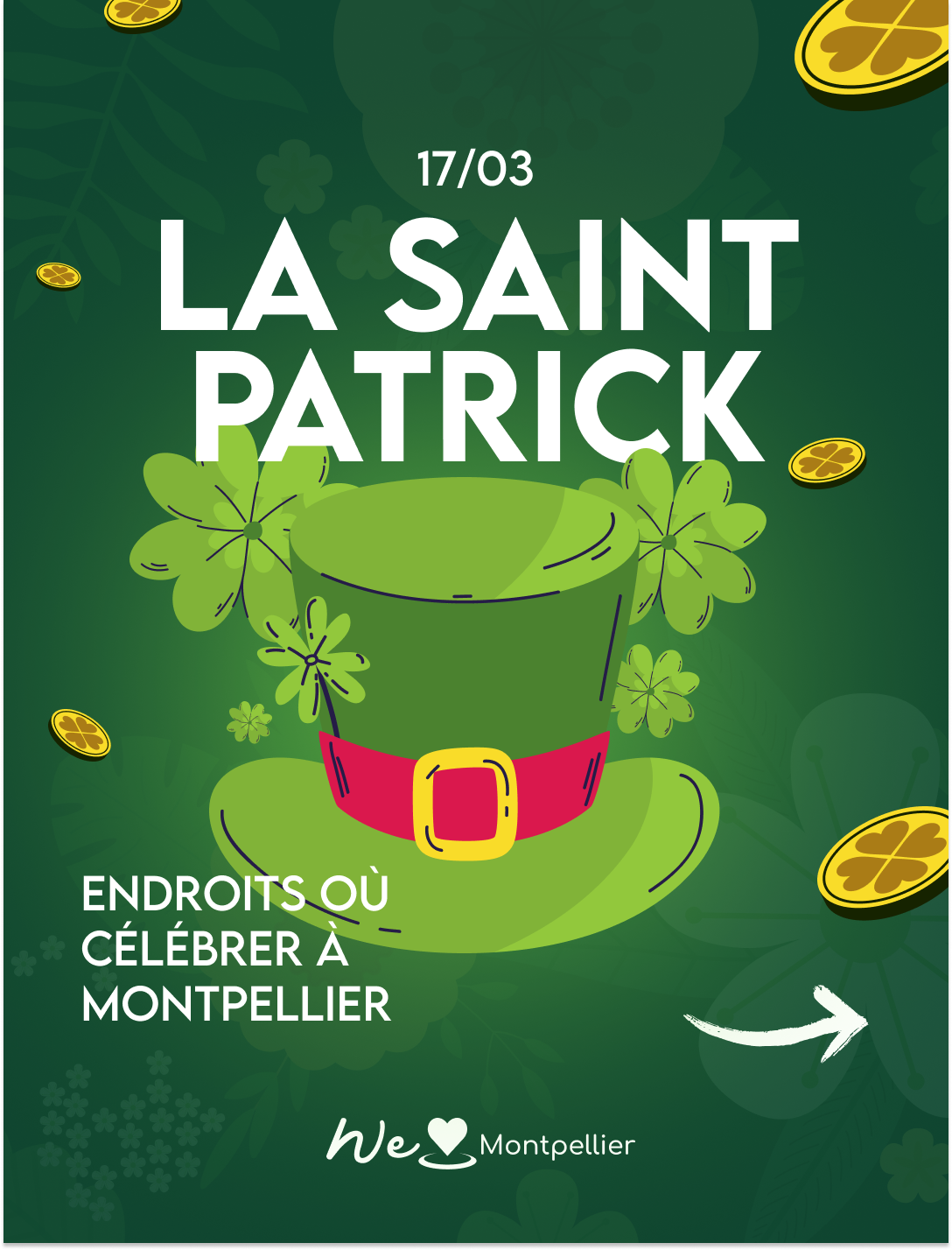 Poster for Saint Patrick's Day / Affiche pour la Saint-Patrick branding design easy graphic design holidays idea ideas post saint patrick