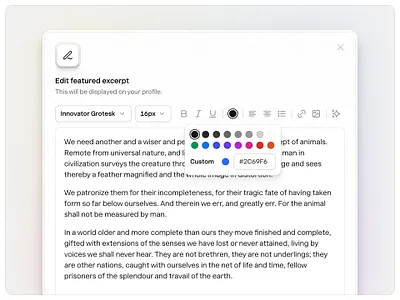Rich text editor — Untitled UI product design rich text text area text editor text formatting ui design
