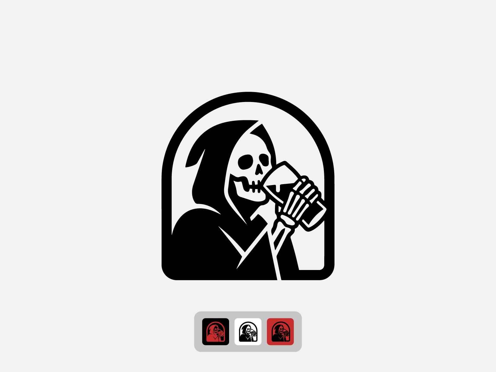 Reaper Skull Beer Logo | Minimal Grim