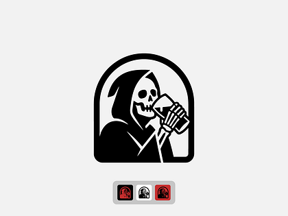 Reaper Skull Beer Logo | Minimal Grim