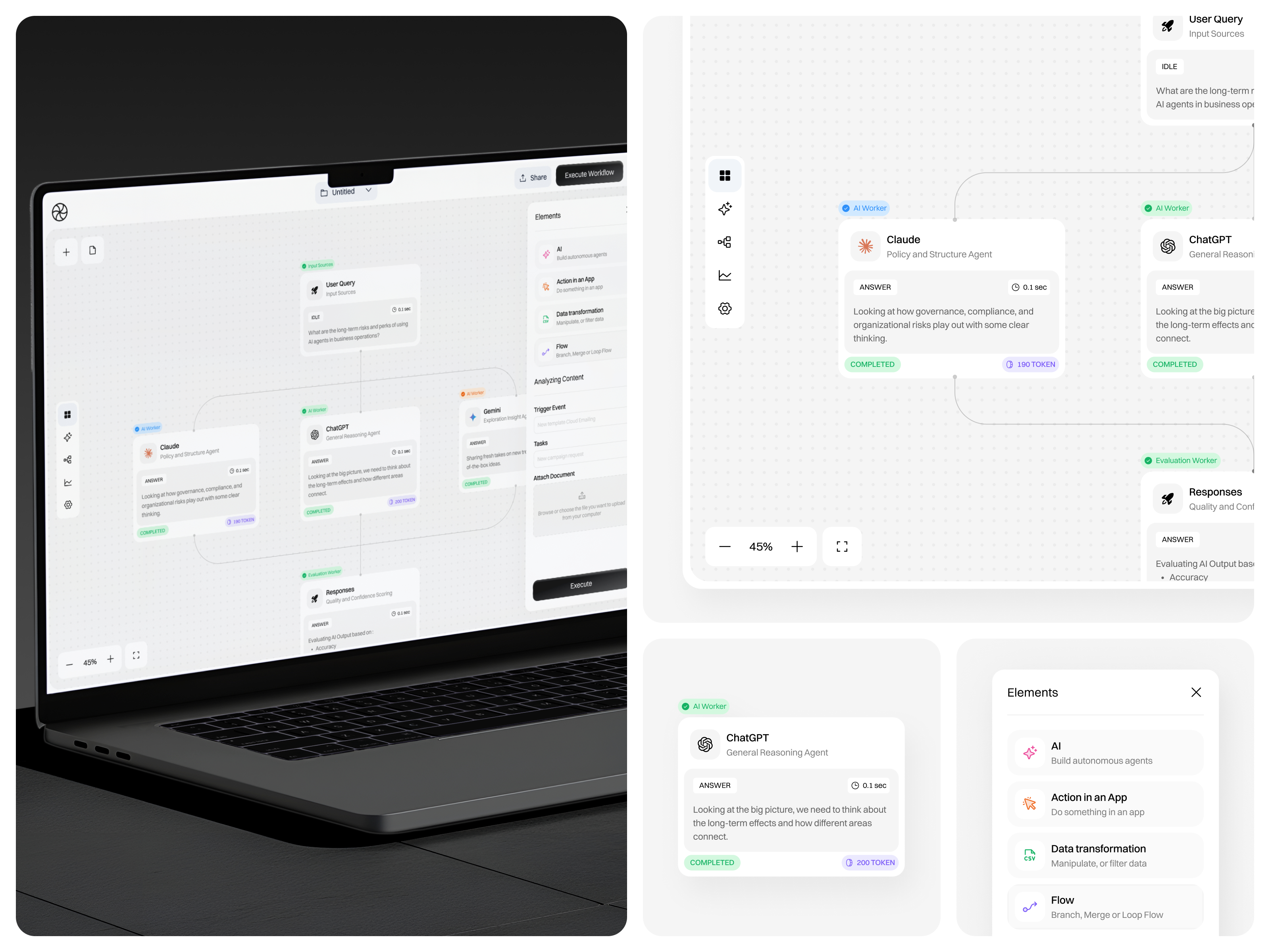 Example of AI Workflow Builder - Clean Automation & Agent Orchestration UI
