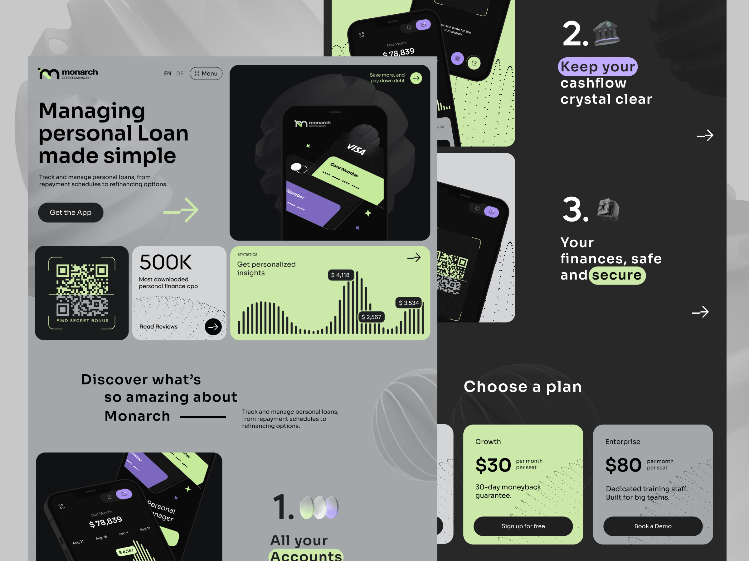 Personal Loans Company Website analytics bank banking broker credit finance fintech funding interface landing page loans management minimal personal finance startup ui ux wallet web design website website ui