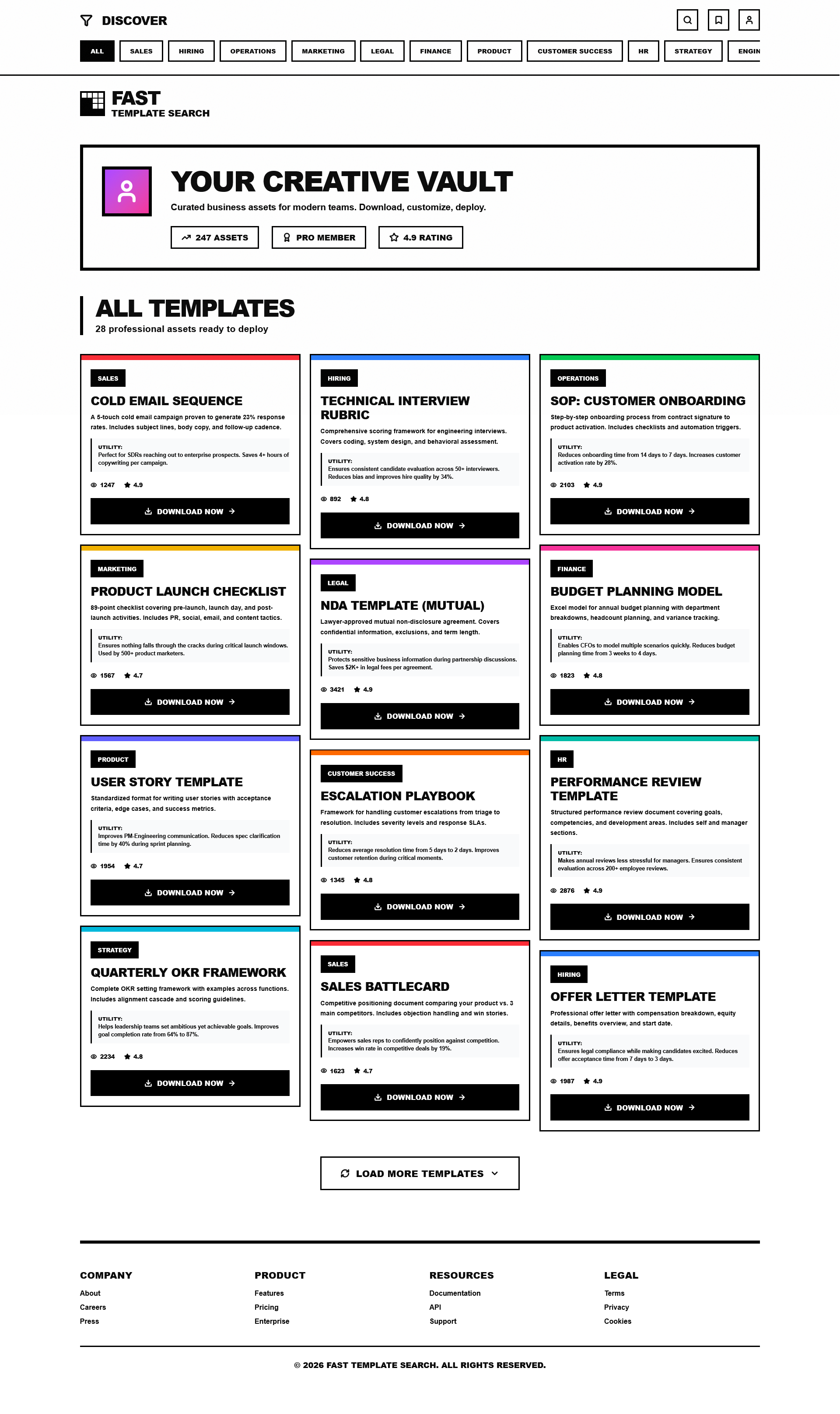 fast template search: the business vault branding graphic design ui