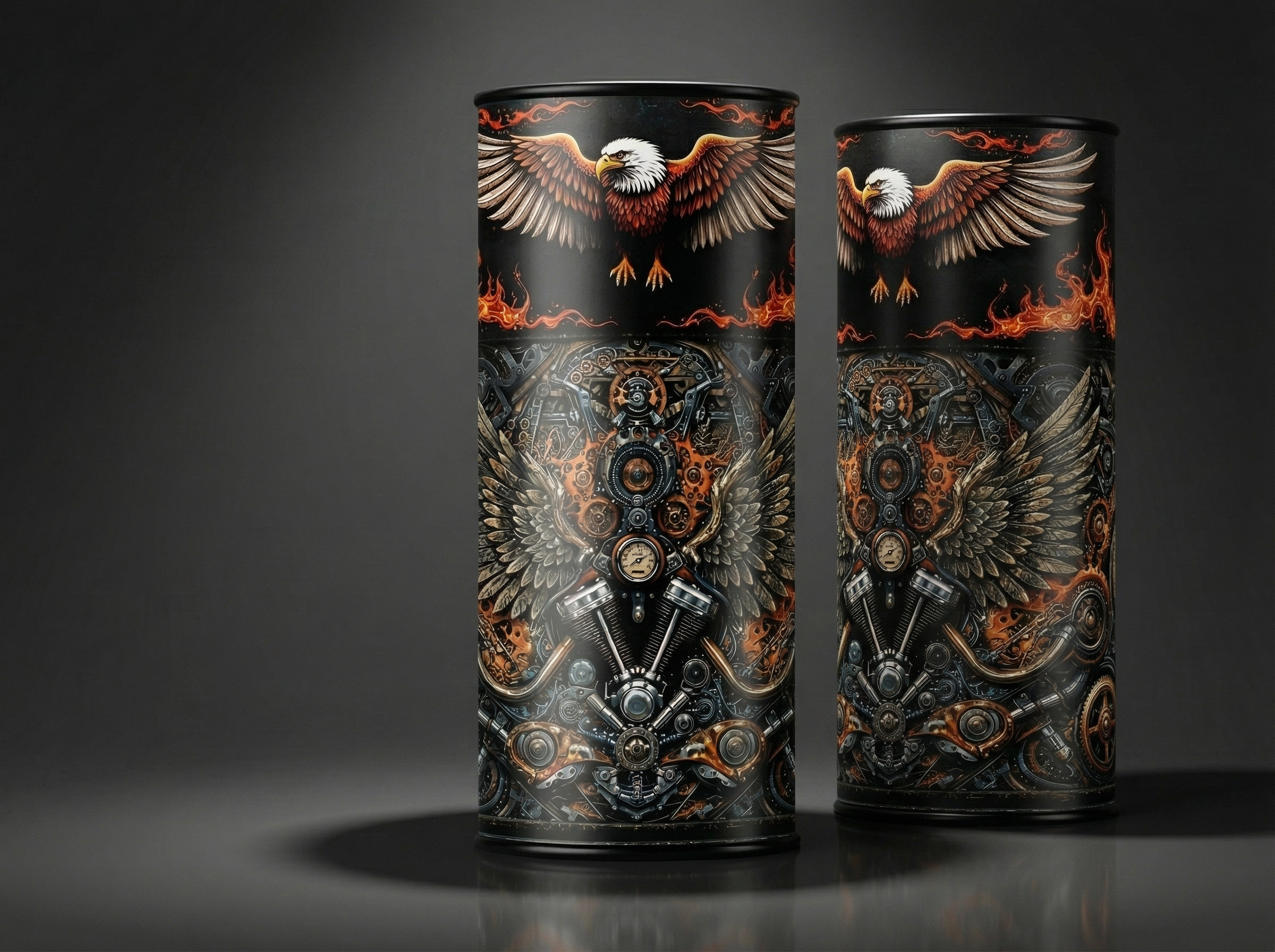 Harley Davidson Inspired Cylinder Box Packaging Design box dieline custom print layout cylinder box harley davidson luxury packaging motorcycle branding packaging design premium packaging print design product packaging